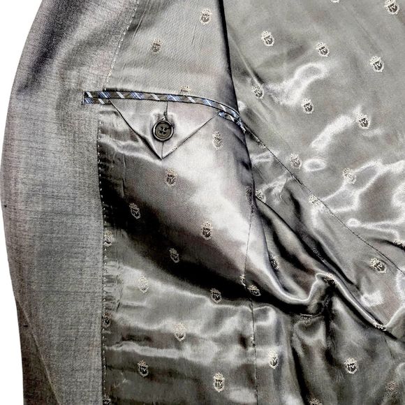 JOHN VARVATOS USA Men Wool, Two Button, Dual Vent, Black 40R Blazer Suit Jacket - Picture 9 of 16